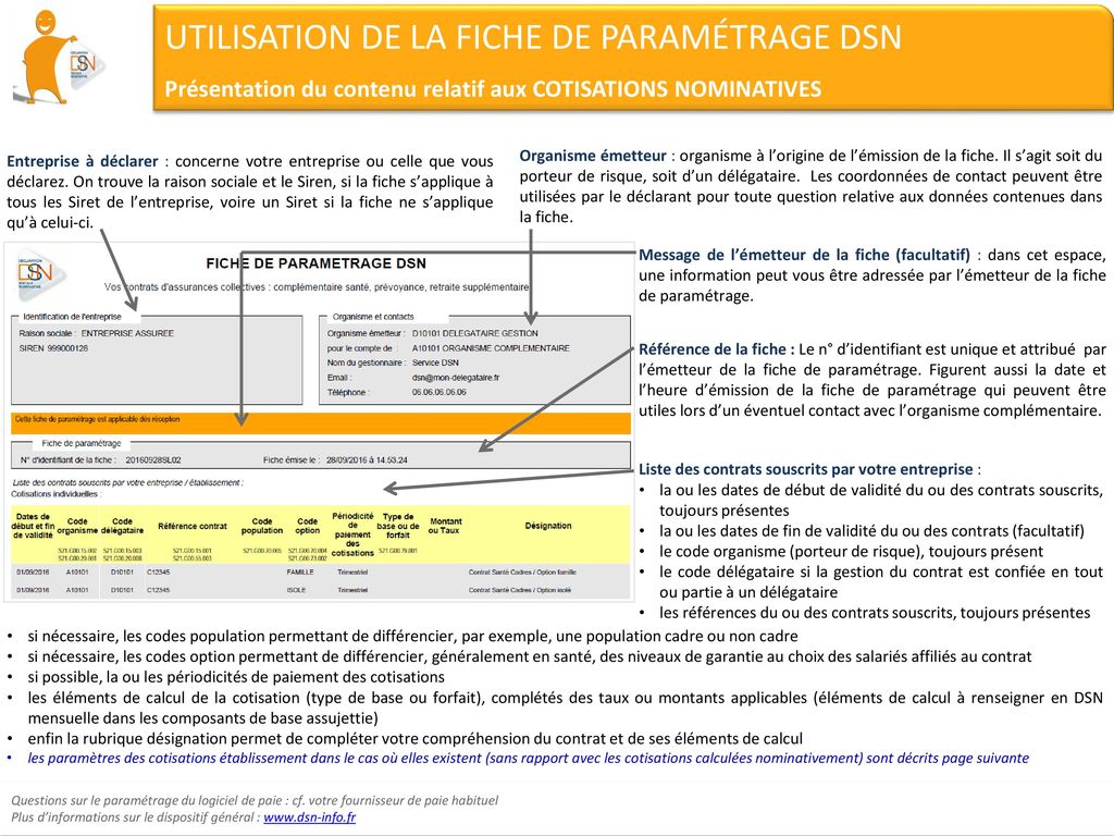 fiche de paramétrage dsn phase 3